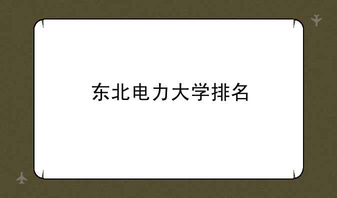 东北电力大学排名