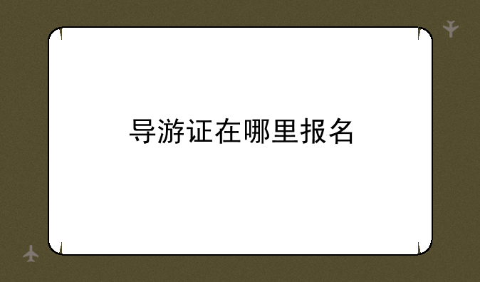导游证在哪里报名