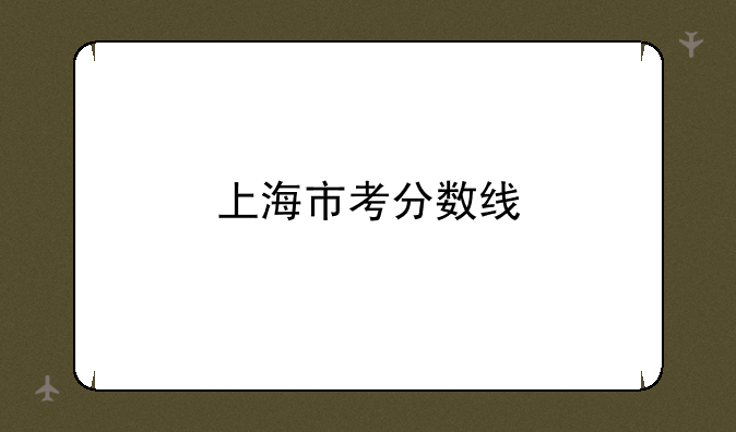 上海市考分数线