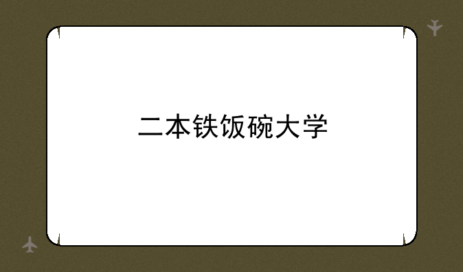 二本铁饭碗大学