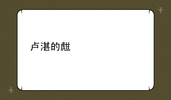 卢湛的生平简介