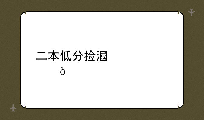 二本低分捡漏大学？