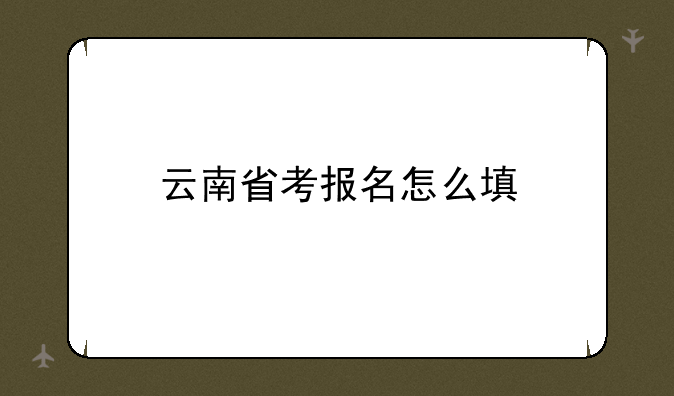 云南省考报名怎么填