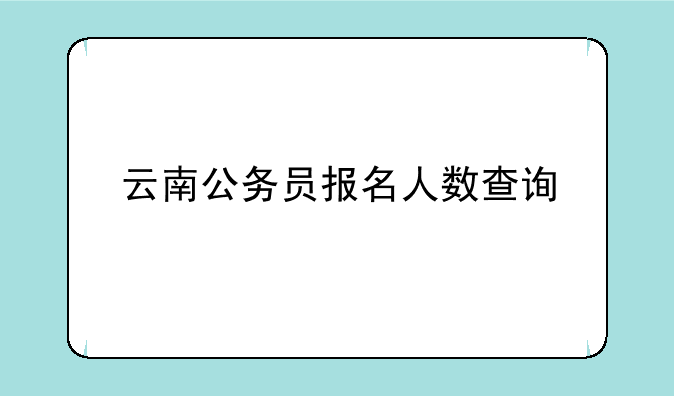 云南公务员报名人数查询
