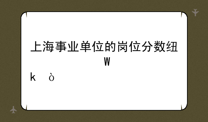 上海事业单位的岗位分数线如何确定？