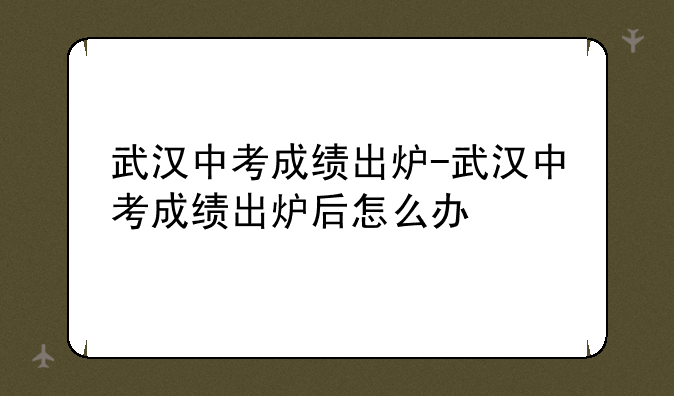 武汉中考成绩出炉-武汉中考成绩出炉后怎么办