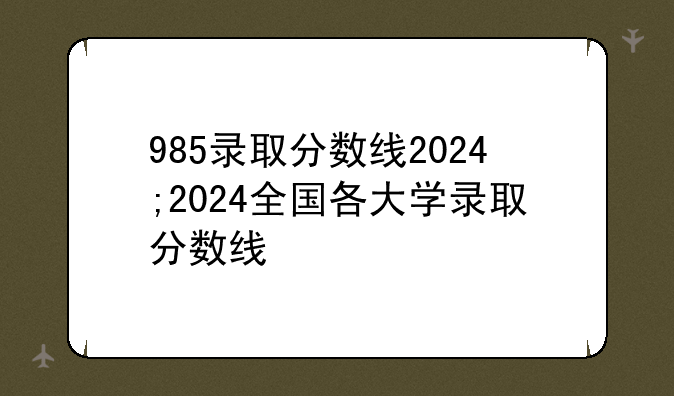 985录取分数线2024;2024全国各大学录取分数线